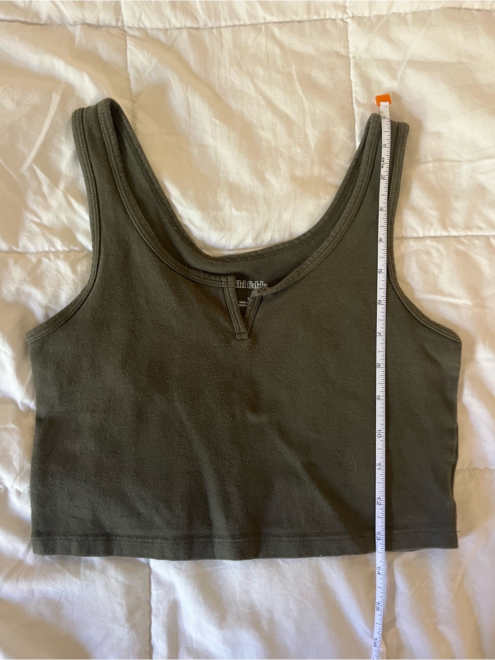 Wild Fable Army Green Notch Neck Cropped Tank - Picture 4 of 7